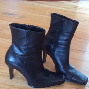 Black leather boots
